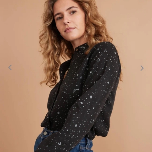 Marine Layer Tops - MARINE layer Rebekah Relaxed Shirt in Eclipse Celestial Print